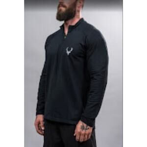 Bucked Up Men's 1/4 Zip Pullover Fleece Sweatshirt Black- Size XL